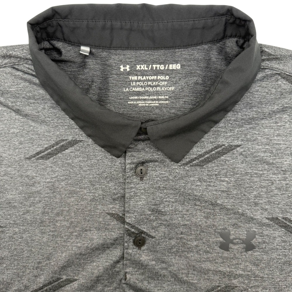 Under Armour Playoff Polo Men XXL Gray Heathered Short Sleeve Golf Shirt Stretch